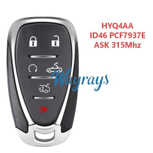 For Chevrolet HYQ4AA ID46 chip PCF7937E/HITAG2 with ASK 315mhz keyless remote key