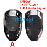 Original for Trumpchi EMPOW 4A HITAG AES chip with FSK 434mhz keyless 4 button remote key