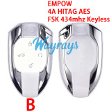 Original for Trumpchi EMPOW 4A HITAG AES chip with FSK 434mhz keyless 4 button remote key
