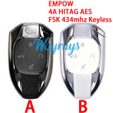 Original for Trumpchi EMPOW 4A HITAG AES chip with FSK 434mhz keyless 4 button remote key