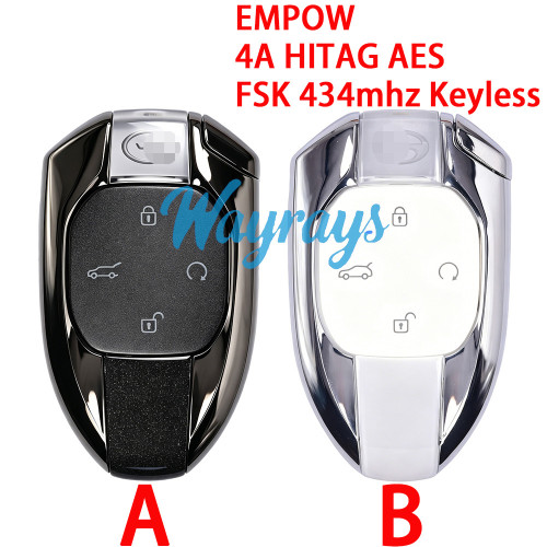 Original for Trumpchi EMPOW 4A HITAG AES chip with FSK 434mhz keyless 4 button remote key