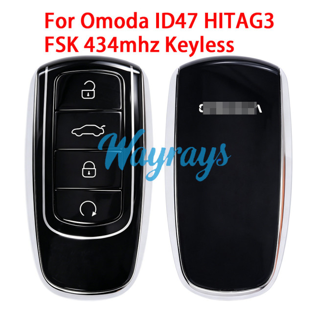 Original for Chery Omoda ID47 chip HITAG3 with FSK 434mhz keyless 4 button remote key