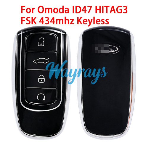 Original for Chery Tiggo 9 ID47 chip HITAG3 with FSK 434mhz keyless 4 button remote key