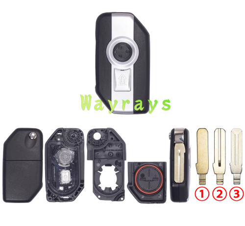For BMW motorcycle key shell  with round logo place