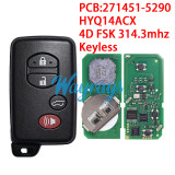 For Toyota 2009+Venza 271451-5290 HYQ14ACX 4D chip with FSK 314.3mhz keyless remote key