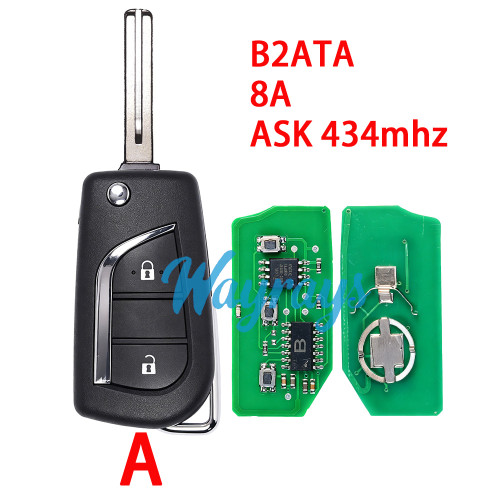 For Toyota B2ATA 89070-0KB40 8A(H) chip with ASK 434mhz 2/2+1 button remote key