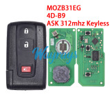 For Toyota MOZB31EG 4D-B9 chip with ASK 312mhz keyless 2+1 button remote key