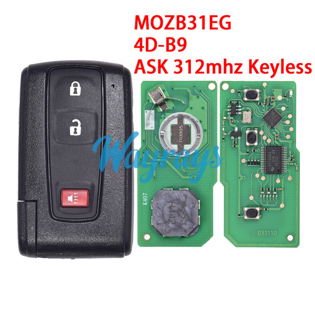 For Toyota MOZB31EG 4D-B9 chip with ASK 312mhz keyless 2+1 button remote key