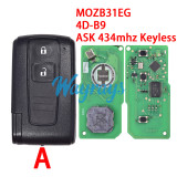 For Toyota MOZB31EG 4D-B9 chip with ASK 434mhz keyless 2/3 button remote key