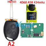 For Ford 4D60/4D63 chip with ASK 434mhz 3 button remote key
