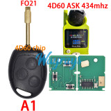For Ford 4D60/4D63 chip with ASK 434mhz 3 button remote key