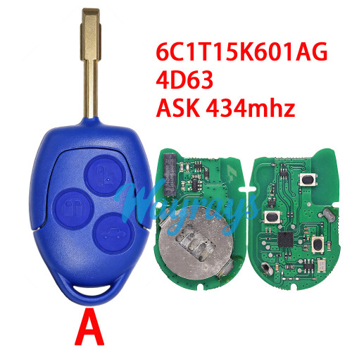 For Ford Transit MK7 6C1T15K601AG 4D63 chip with ASK 434mhz 3 button remote key