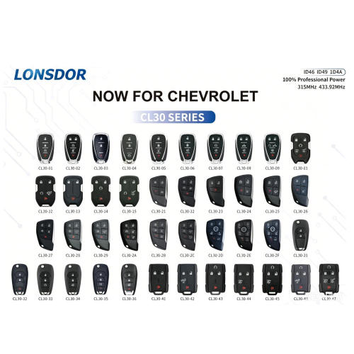 2026 Lonsdor for Chevrolet CL30 Series Keys Universal Smart Key, Work with Lonsdor K518 PRO FCV/ K518 PRO and KW100
