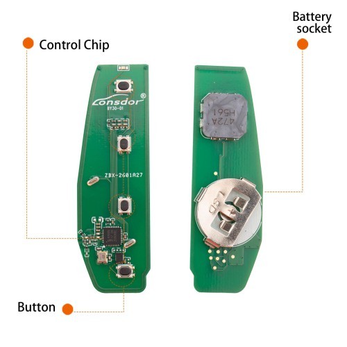 LONSDOR BY30 Series for BYD Remote Key BY30-01, Supports ID46 ID4A 315MHZ 433.62MHZ 433.92MHZ