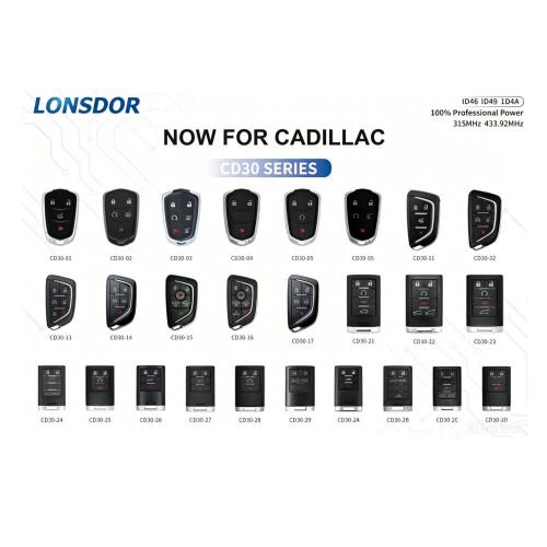 2026 Lonsdor for Cadillac CD30 Series Keys Universal Smart Key , Work with Lonsdor K518 PRO / K518 PRO FCV and KW100