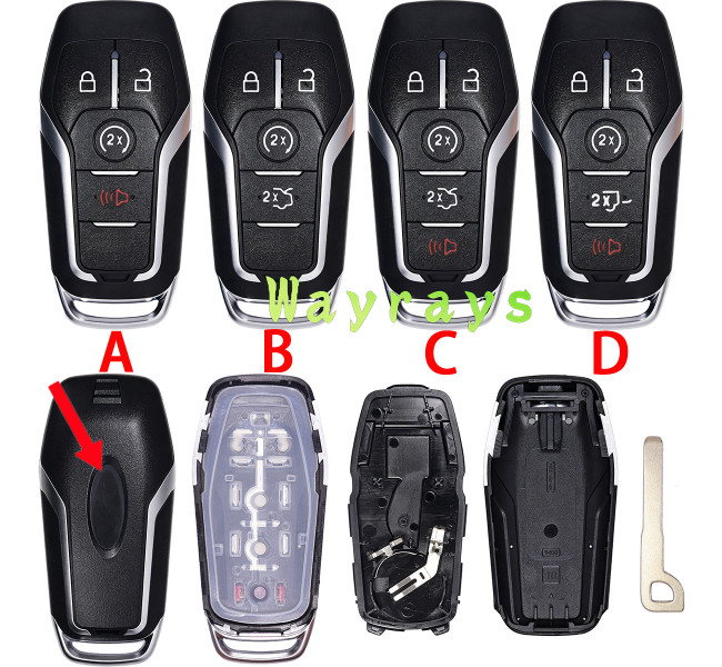 For Ford key shell with HU101 blade   with oval logo place