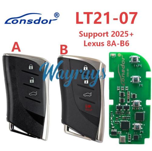 2026 Lonsdor LT21-07 Smart Key, Support the Latest 2025+ Lexus 8A-B6， Board No 6100, work with KW100/K518/K518Pro