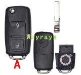 For VW B5 key shell with HU66 blade, head is square with round logo place
