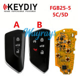 2026 KEYDIY FGB25-5 Smart remote key， Support for VW Audi Porsche BMW 5C/5D Remote Generation