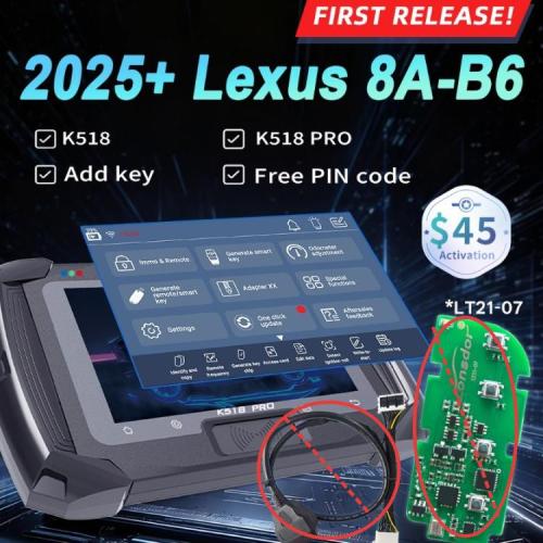 Lonsdor Toyota/Lexus 8A/4A New Model License，for K518/K518 Pro