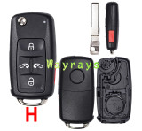 For VW 202AD model after 2011 key shell with round logo place