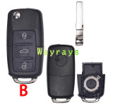 For VW B5 key shell with HU66 blade, head is square with round logo place