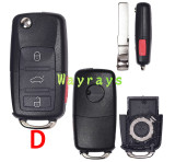For VW B5 key shell with HU66 blade, head is square with round logo place