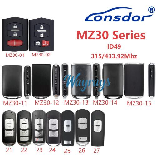 2026 Lonsdor for Mazda MZ30 Series Keys Universal Smart Key , Work with Lonsdor K518 PRO / K518 PRO FCV and KW100