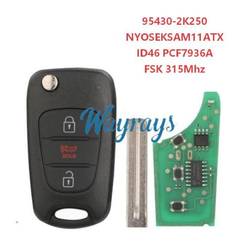For Kia 2010-2013 Soul NYOSEKSAM11ATX 95430-2K250 ID46 chip PCF7936A with FSK 315mhz 2+1 button remote key
