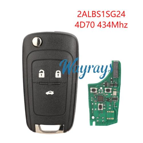 For Chevrolet Aveo Cavalier 2ALBS1SG24 4D70 chip with 434mhz 3 button remote key