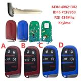 For Dodge SRT M3N-40821302 ID46 chip PCF7953 with FSK 434mhz keyless 4+1 button remote key