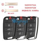 For VW 5GD959752A / 5GD959752B MQB49/5C chip with 434mhz 3 button remote key