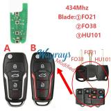 For Ford 434mhz 3+1 button modified remote key