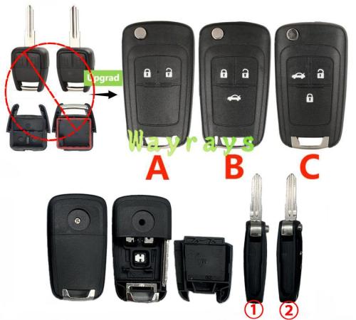 [No battery clamp] For Chevrolet modified key shell with logo place