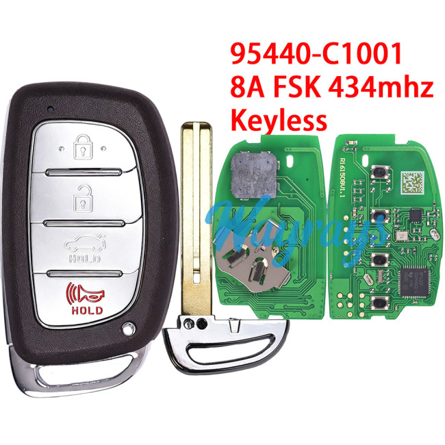 For Hyundai 2015-2017 Sonata 95440-C1001 RF430/8A chip with FSK 434mhz keyless 3+1 button Sedan remote key