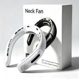 2026 New Portable Neck Fan Black/White color – USB-Powered, Quiet, Mini, 4000mAh Long Battery Life， With digital display