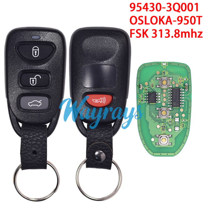 For Hyundai 95430-3Q001 OSLOKA-950T FSK 313.8mhz 3+1 button remote key