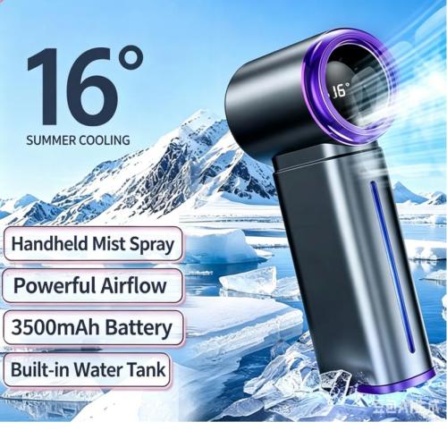 2026 New High-Speed ​​Handheld Fan with Semiconductor Cooling & Mist Spray – Portable, USB-Rechargeable, Digital Display, Mini Size