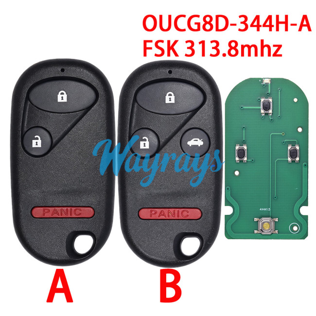 For Honda OUCG8D-344H-A FSK 313.8mhz 2+1/3+1 button remote key
