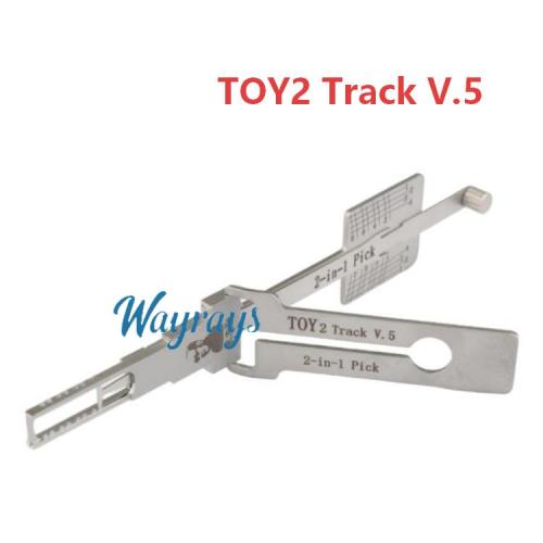 Lishi TOY2 Track V.5 2 in 1 tool.Support Toyota Tokaj Rika Crown New 4500 4700 New Sequoia etc. Toyota SUV New Camry New Reiz (airbag pulls twice within 2 seconds) Old Highlander EXS250 Lexus