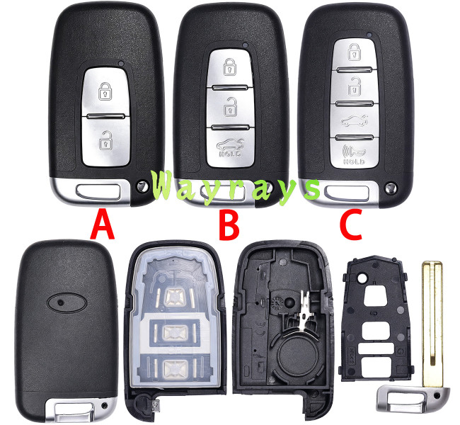 For Hyundai Kia key shell with oval logo place, the Model A without logo