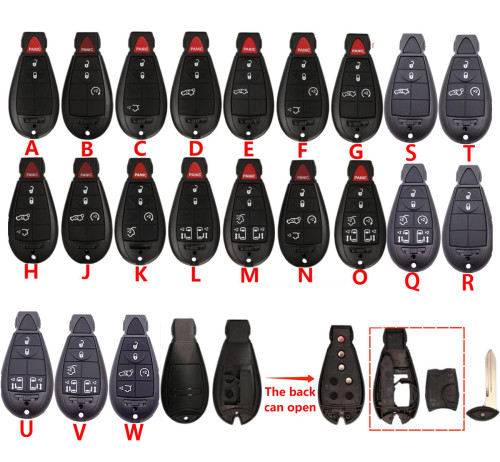 For Chrysler jeep Dodge key shell  with rectangle logo place