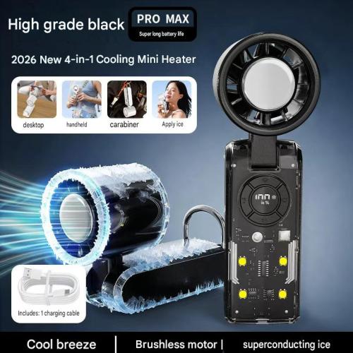 2026 Portable Handheld Fan with Semiconductor Cooling & Cold Compress – Long Battery Life, Foldable, Mini Desktop Cooling Gadget