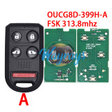 For Honda OUCG8D-399H-A FSK 313.8mhz 4+1/5+1 button remote key P/N: 72147-SHJ-A61