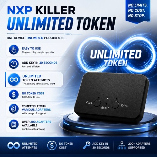 No Limited NXP Killer Tool |1 Minute Clone NXP Smart Key| Support all NXP smart original or aftermarket key fob.If you need Adapter models after #100, please click the link on the page details page to jump to the page.