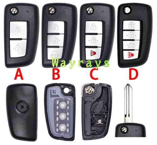 For Nissan key shell with oval logo place