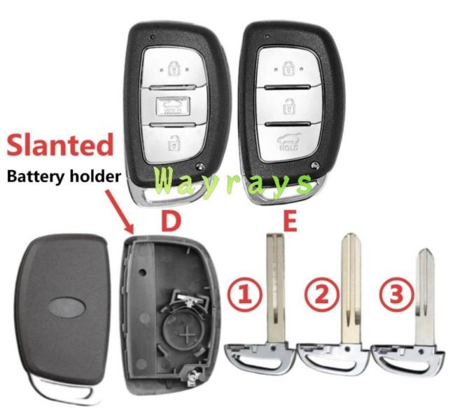 [with battery holder ③-Slanted] For Hyundai key shell with oval logo place