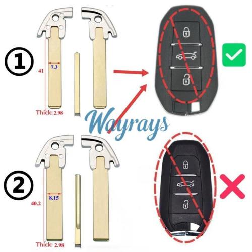 For Citroen peugeot VA2 HU83 emergency key blade,5008,pls note use for which key shell