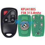 For Mazda KPU41805 FSK 313.8mhz 3+1 button remote key