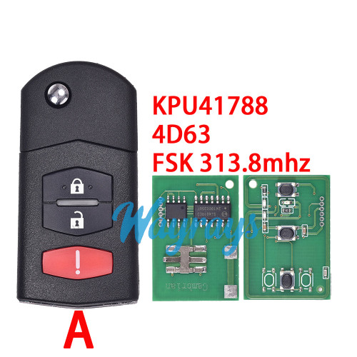 For Mazda KPU41788 4D63 chip with FSK 313.8mhz 2+1/3+1 button remote key